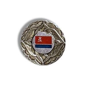 VTG Azerbaijan Soviet Socialist Republic Lapel Pin Silver Tone Flag Collectible